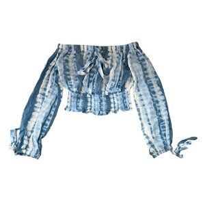 Miss Selfie Tie-Dye Off Shoulder Crop Top